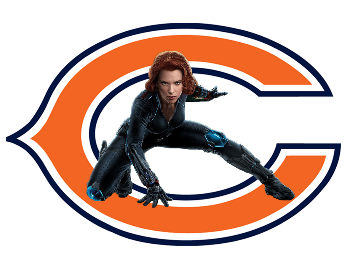 Chicago Bears Black Widow Logo vinyl decal